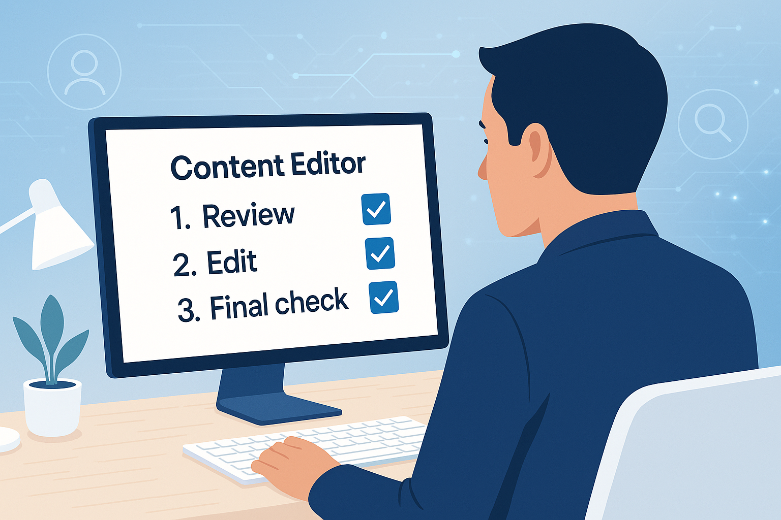 Digital publishing checklist interface showing content validation steps for AI optimization